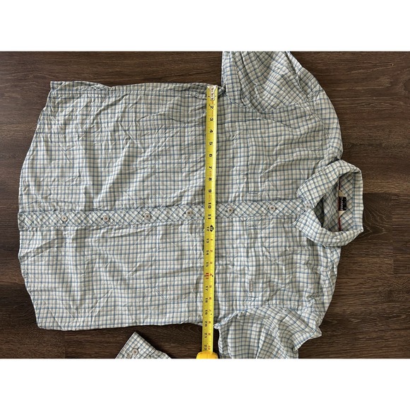 Simms Fishing Shirt Plaid Brrr Nylon Long Sleeve Flannel Mens Med Performance - Picture 2 of 6